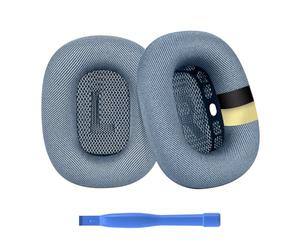 Ear Pads Replacement for AirPods Max Headphone by MMOBIEL - Premium - Mesh Fabric Ear Pad Cushions with Silicone Layer - Noise Isolation Earpads Replacement - Sky Blue