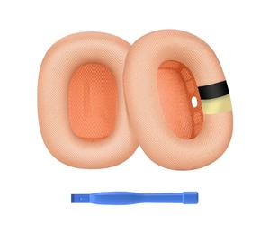 Ear Pads Replacement for AirPods Max Headphone by MMOBIEL - Premium - Mesh Fabric Ear Pad Cushions with Silicone Layer - Noise Isolation Earpads Replacement - Orange