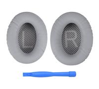 Ear Pads Replacement for Bose QuietComfort 35 (QC35) / Bose Quiet Comfort 35 II (QC35 II) Headphone by MMOBIEL - Protein PU Ear Pad Cushions - Noise Isolation Foam Earpads Replacement - Light Grey