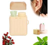 Ear Piercing Cleaning Kit,Ear Piercing Hole Cleaner Floss Kit,Ear Hole Ear Care Kit,Earrings Hole Cleaner,Ear Piercing Hole Cleaner Floss & 10ml Cleaning Solution for Women Men (Mint)