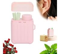 Ear Piercing Cleaning Kit,Ear Piercing Hole Cleaner Floss Kit,Ear Hole Ear Care Kit,Earrings Hole Cleaner,Ear Piercing Hole Cleaner Floss & 10ml Cleaning Solution for Women Men (Rose)