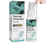 Ear Piercing Cleaning Solution | Aftercare Saline Spray | Ear Nose Tongue Navel Care Mist |1fl.oz Cleaning Fluid for Pain Relief | Aftercare Fluid Cleaner | Soothing Mist,Suitable for Ears