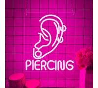 Ear Piercing Neon Sign, Cool Pink Dimmable LED Creative Ear Earring Neon Light, Tattoo Studio Barber Salon Massage SPA Shop Neon Light Decoration, Suitable Gift For Young People And Girls(13 * 11in)