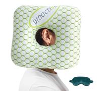 Ear Piercing Pillow for Side Sleepers - Ear Pillows Donut with Hole for CNH & Ear Pain Relief,Inflammation,Pressure Sores,Ear Guard,Washable Earring Pillow,Comes with a silk eye mask for relaxed sleep