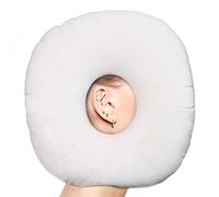Ear Piercing Pillow for Side Sleepers with Ear Hole, O-Shaped Side Sleeping Pillow, Ear Guard Pillow for CNH, Relief Ear Pain Ear Inflammation Pressure Sores (Creamy-White)