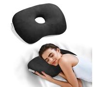 Ear Piercing Pillow with an Ear Hole for Ear Pain and Side Sleepers (Black)
