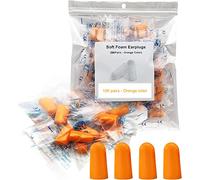 Ear Plug -100 Pairs- Orange Soft Foam Ear Plug 38dB SNR Adult Kids Noise Cancelling and for Sleeping, Snoring, Work, Studying, Loud Noise Sound Blocking Reduction Earplugs Poly Bags