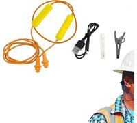 Ear Plugs Bluetooth Earphone for Work,Hearing Protection, Silent Earbuds, Bluetooth Earplug Headphones for Noise Suppression,Silicone Ear Plugs Reusable Construction Sites, Noisy Places (Yellow，1pc)