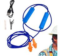 Ear Plugs Bluetooth Earphone for Work,Hearing Protection, Silent Earbuds, Bluetooth Earplug Headphones for Noise Suppression,Silicone Ear Plugs Reusable Construction Sites, Noisy Places (Blue,1pc)