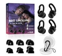 Ear Plugs for Sleep - 2 Pairs Reusable Hearing Protection in Silicone, The Best Earplugs for Blocking Out Snoring,30db Noise Cancelling Ear Plugs for Concerts, Work and Traveling