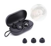 Ear Plugs for Sleep, 32dB (SNR) Dual Core Noise Reducing Earplugs with 8 Reusable Silicone Tips in 4 Sizes (XS, S, M, L), Black Loop Earplugs for Sleeping, Travel, Snoring Blocking and Deep Focus