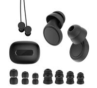 Ear Plugs for Sleep, 35dB Noise Cancelling Hearing Protection Earplugs with Single/Double EarTips, Reusable Silicone Ear Plug, 4 Sizes XS/S/M/L and Carrying Case for Sleep, Travel or Concerts