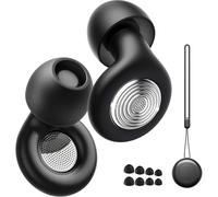 Ear Plugs for Sleep, 45dB Noise Cancelling Ear Plugs, IPX7 Waterproof Reusable Silicone Earplugs Hearing Protection, for Meditation/Travel/Work/Study/Concert, with 8 Tips(XS/S/M/L)& Case -Black