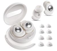 Ear Plugs for Sleep - 45dB Noise Cancelling Silicone Earplugs for Sleeping, Hearing Protection,Working & Travel - 8 Ear Tips in 4 Sizes S/M/L/XL (White)