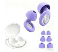 Ear Plugs for Sleep, 45dB Reusable Noise Cancelling Earplugs for Focus/Snoring/Travel/Concert, IPX7 Waterproof Silicone Noise Reduction Ear Plug for Hearing Protection, with 8 Tips & Case - Purple