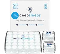 Ear Plugs for Sleep - Deep Sleeps Soft Silicone Earplugs, 20 Pair Pack, 27dB