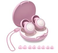 Ear Plugs for Sleep Noise Cancelling, 45dB Comfortable and Reusable Silicone Earplugs for Hearing Protection, 8 Tips in Four Sizes (XS/S/M/L), for Noise Reduction (Pink, One Size)