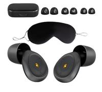 Ear Plugs for Sleep Noise Cancelling 50dB, Reusable Silicone Earplugs with Sleeping Eye Mask, Case & 3 Eartips(S/M/L), Soft Noise Reduction Earplugs for Sleep, Travel, Work, Concerts & Studying