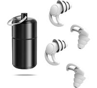 Ear Plugs for Sleep, Noise Cancelling Ear-Plugs Reusable Soft Silicone Earplugs for Sleeping, Snoring Partner, Travel, Deep Focus, Side Sleepers, Work & Studying, Comfortable,Grey 2Pairs