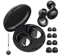 Ear Plugs for Sleeping - 4 Sizes Included, Reusable Soft Silicone Ear Plugs, Noise Reduction up to 45dB, Ultra Comfort for Sleep, Travel, Work, Concerts (Black, One Size)