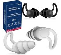 Ear Plugs for Sleeping, Noise Cancellation, Best Ear Plugs - 33dB Reusable Ear Protection Earplugs Made of Flexible Soft Silicone for Sleep, Concert, Swimming, Adults (Black