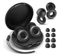 Ear Plugs for Sleeping Noise Cancelling, 30dB Noise Reduction Earplugs, Soft Silicone Reusable Hearing Protection Earplugs for Deep Focus, Work, Travel, Concert with Case & 8Eartips,HTB-Black