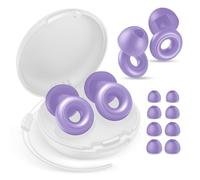 Ear Plugs for Sleeping Noise Cancelling, 30dB Noise Reduction Earplugs, Soft Silicone Reusable Hearing Protection Earplugs for Deep Focus, Work, Travel, Concert with Case & 8Eartips,HTB-Purple