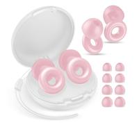 Ear Plugs for Sleeping Noise Cancelling, 30dB Noise Reduction Earplugs, Soft Silicone Reusable Hearing Protection Earplugs for Deep Focus, Work, Travel, Concert with Case & 8Eartips,HTB-Pink