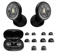 Ear Plugs for Sleeping Noise Cancelling 50dB, Reusable Silicone Earplugs with Case & 5 Eartips(S/M/L/XL/Double Hats),Soft Noise Reduction Earplugs for Sleep, Travel, Work, Concerts, Studying (Black)