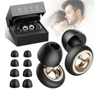 Ear Plugs for Sleeping, Reusable Silicone Earplugs for Noise Reduction, Concert Noise Cancelling Ear Plugs, Shooting Hearing Protection, Work, Travel & Study - 45dB SNR Sleep EarPlugs(Dark Black)