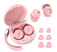Ear Plugs Soft Silicone Reusable, Sleep Noise Cancelling Earplugs for Sleep, Travel, Noise Sensitivity, Flying, Studying, Work, Flexible Hearing Protection, 48dB (SNR) Noise Reduction-(4 Pairs) Pink