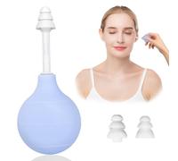 Ear Pressure Relief Suction Device - Airplane Ear Pressure Relief Inner Ear Equalization Tool for Migraine and Headache Relief - Includes 3 Sizes of Ear Plugs - Portable Travel Essentials (Blue)