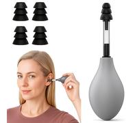 Ear Pressure Relief with 5 PCS Ear Tips, Ear Pressure Balance Tool for Air Travel Takeoff & Landing, and Bedtime Ear Relaxation, Migraine Ear Pressure Relief Aid (Gray, One Size)