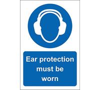 Ear protection must be worn safety sign - 1.2mm Rigid plastic 300mm x 200mm