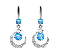 Ear S for Women, Moon Star Rhinestones Jewelry Elegant Geometry Hook Daily Wear