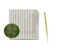 Ear Seeds Acupuncture Kit - 200 Pcs Ear Press Auriculotherapy Seeds with Free English Ear Chart Guide & Retractable Copper Probe Pen for Anxiety Relief and More (Silver-200pcs)