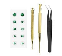 Ear Seeds Acupuncture Kit Auricular Stickers, Needle-Free Ear Beads Disposable Patches with Acupressure Probe Pen for Relaxation,Energy Flow, Easy to Apply and Support Your Beauty (C-Green)