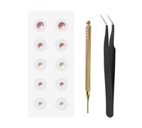 Ear Seeds Acupuncture Kit Auricular Stickers, Needle-Free Ear Beads Disposable Patches with Acupressure Probe Pen for Relaxation,Energy Flow, Easy to Apply and Support Your Beauty (Pink)