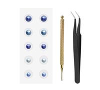 Ear Seeds Acupuncture Kit Auricular Stickers, Needle-Free Ear Beads Disposable Patches with Acupressure Probe Pen for Relaxation,Energy Flow, Easy to Apply and Support Your Beauty (Blue)