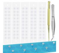 Ear Seeds Acupuncture Kit Crystal Ear Beads, Ear Seeds Acupuncture Point Massage Stickers Patches, Relaxation, Energy Flow and Excellent Durability to Support Your Beauty (Silver-100pcs)