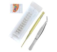 Ear Seeds Acupuncture Kit Crystal Ear Beads, Ear Seeds Acupuncture Point Massage Stickers Patches, Relaxation, Energy Flow and Excellent Durability to Support Your Beauty (Transparent dismonds-20pcs)