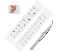 Ear Seeds Acupuncture Kit Crystal Ear Beads, Ear Seeds Acupuncture Point Massage Stickers Patches, Relaxation, Energy Flow and Excellent Durability to Support Your Beauty (Gmixed-40pcs)