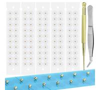 Ear Seeds Acupuncture Kit Crystal Ear Beads, Ear Seeds Acupuncture Point Massage Stickers Patches, Relaxation, Energy Flow and Excellent Durability to Support Your Beauty (Gold-100pcs)