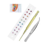 Ear Seeds Acupuncture Kit Crystal Ear Beads, Ear Seeds Acupuncture Point Massage Stickers Patches, Relaxation, Energy Flow and Excellent Durability to Support Your Beauty (Colored diamonds-20pcs)
