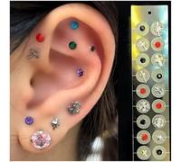 Ear Seeds Acupuncture Kit Ear Press Seeds Massage Ear Acupuncture Patches Clear Disposables Ear Sticker Easy Use with Bonus Free Chart (C)