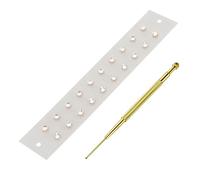 Ear Seeds Acupuncture Kit Ear Press Seeds with Stainless Steel Manual Acupuncture Pen Ear Points Chart Guide for Beginners Relief Facial Tools 20 Pcs (Transparent Ear Seeds)