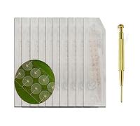 Ear Seeds Acupuncture Kit Ear Press Seeds with Stainless Steel Manual Acupuncture Pen Ear Points Chart Guide for Beginners Relief Facial Tools 200 Pcs (Gold Ear Seeds)
