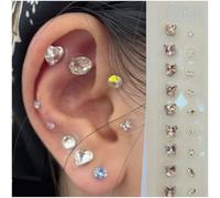 Ear Seeds Acupuncture Kit Massage Ear Acupuncture Patches Easy Application Ear Seeds Disposable Multi with Ears Seed Ear Chart Tweezer (F)