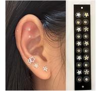 Ear Seeds Acupuncture Kit Massage Ear Acupuncture Patches Easy Application Ear Seeds Disposable Multi with Ears Seed Ear Chart Tweezer (J)