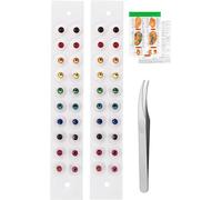 Ear Seeds Acupuncture Kit, No-Piercing Ear Acupuncture Stickers,Ear Press Seeds with Stainless Steel Manual Acupuncture Pen Ear Points Chart Guide (5)
